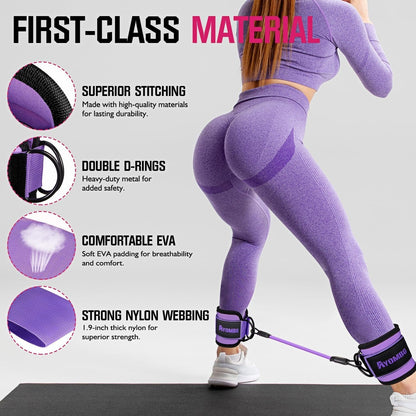 Resistance Bands with Cuffs, Ankle Straps for Glute & Leg Workouts